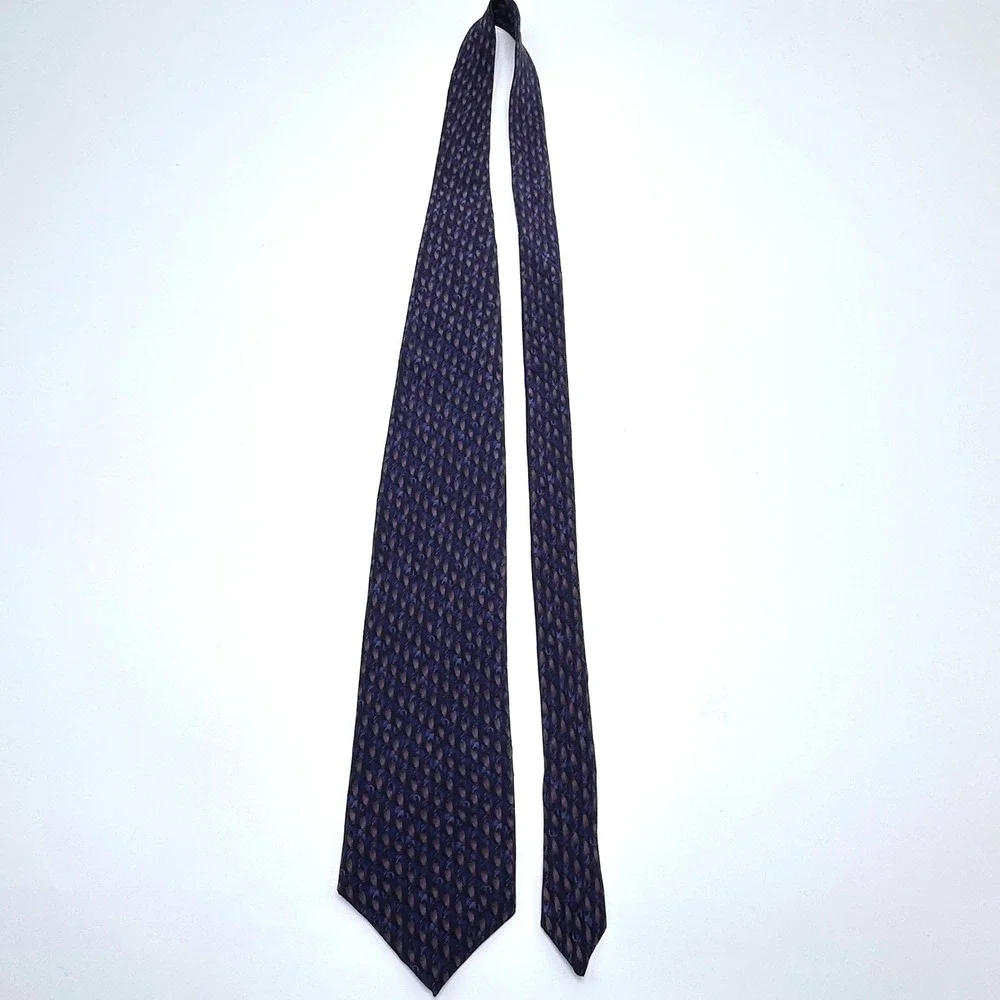 Michael Ciravolo Christopher Reeve Collection Silk Tie Blue Purple Geometric USA